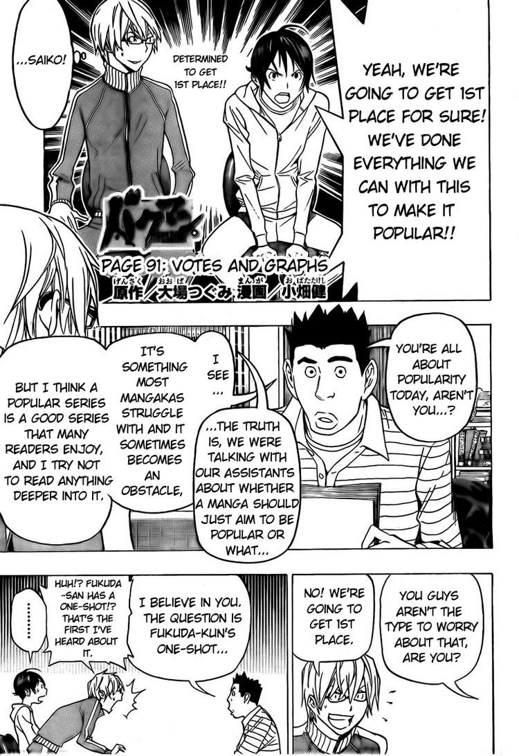 Bakuman Chapter 91 page 1 - Chapter 91: Votes and Graphs