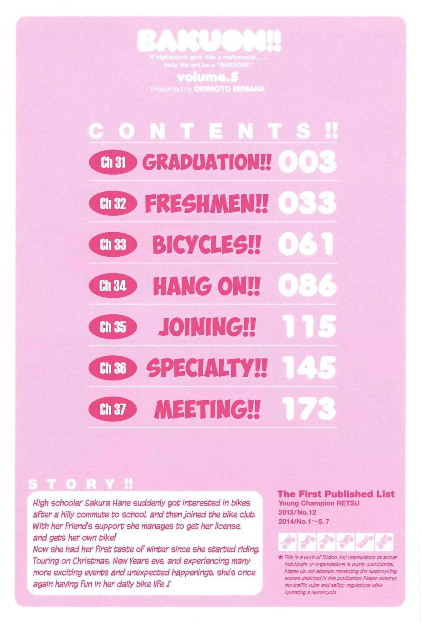 Bakuon!! Chapter 31 page 3 - Chapter 31: Graduation!!