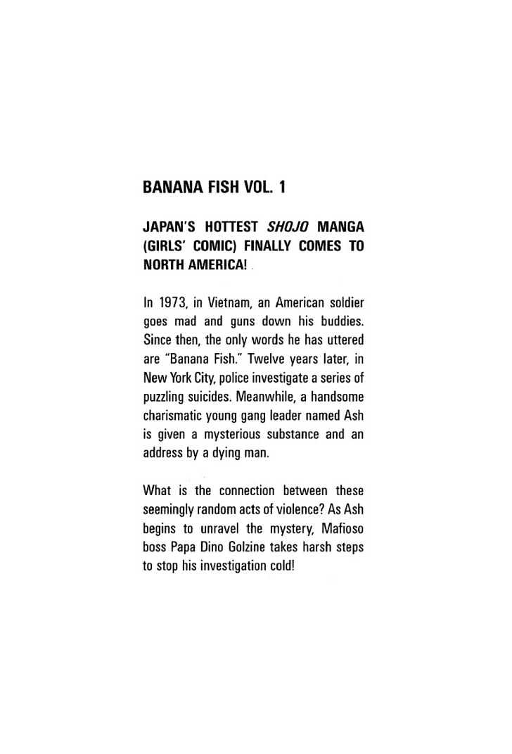 Banana Fish Chapter 1.1 page 2 - Vol.01 Chapter 1