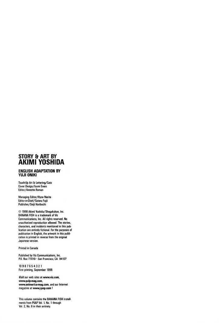 Banana Fish Chapter 1.1 page 4 - Vol.01 Chapter 1