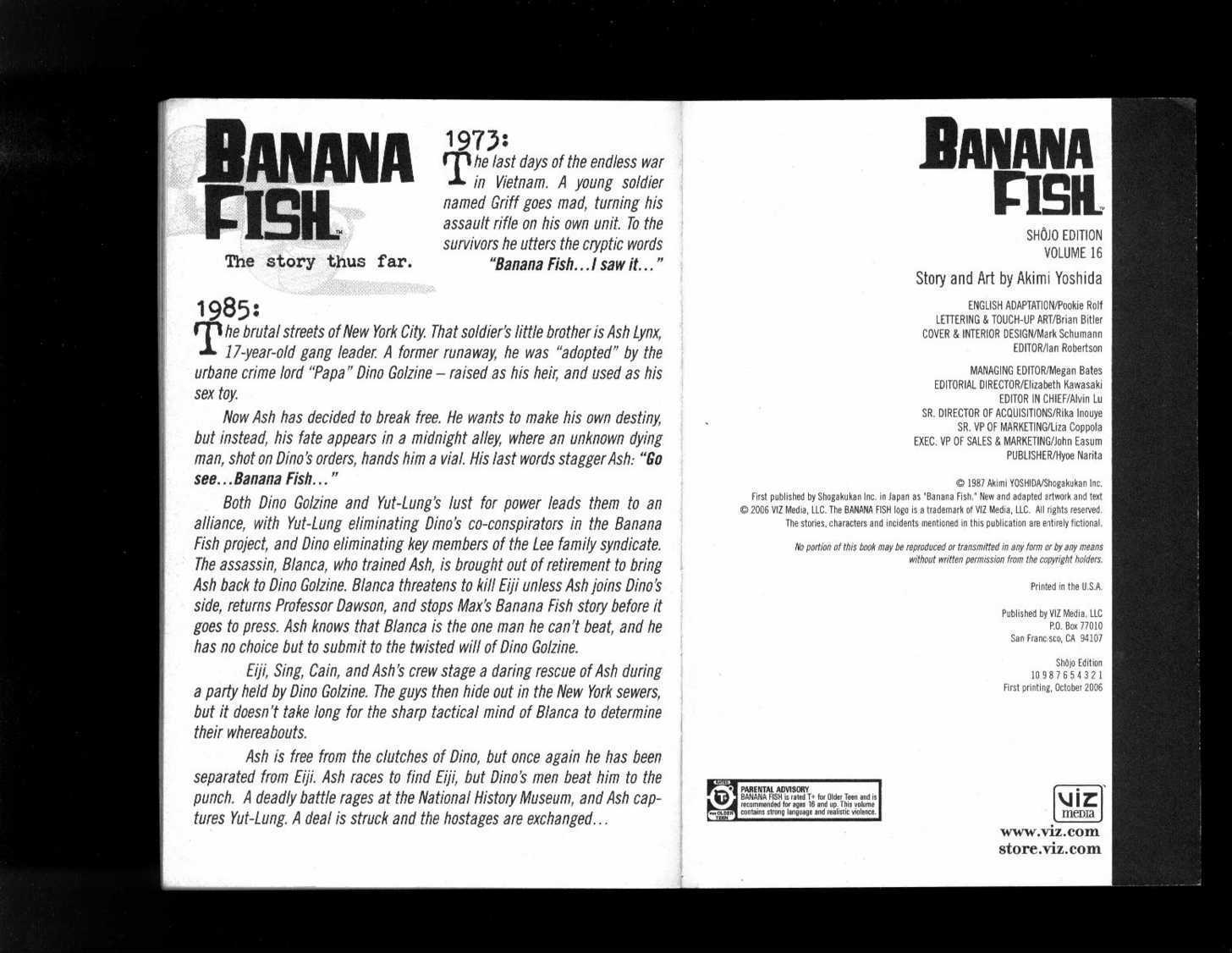 Banana Fish Chapter 16.1 page 3 - Vol.16 Chapter 1