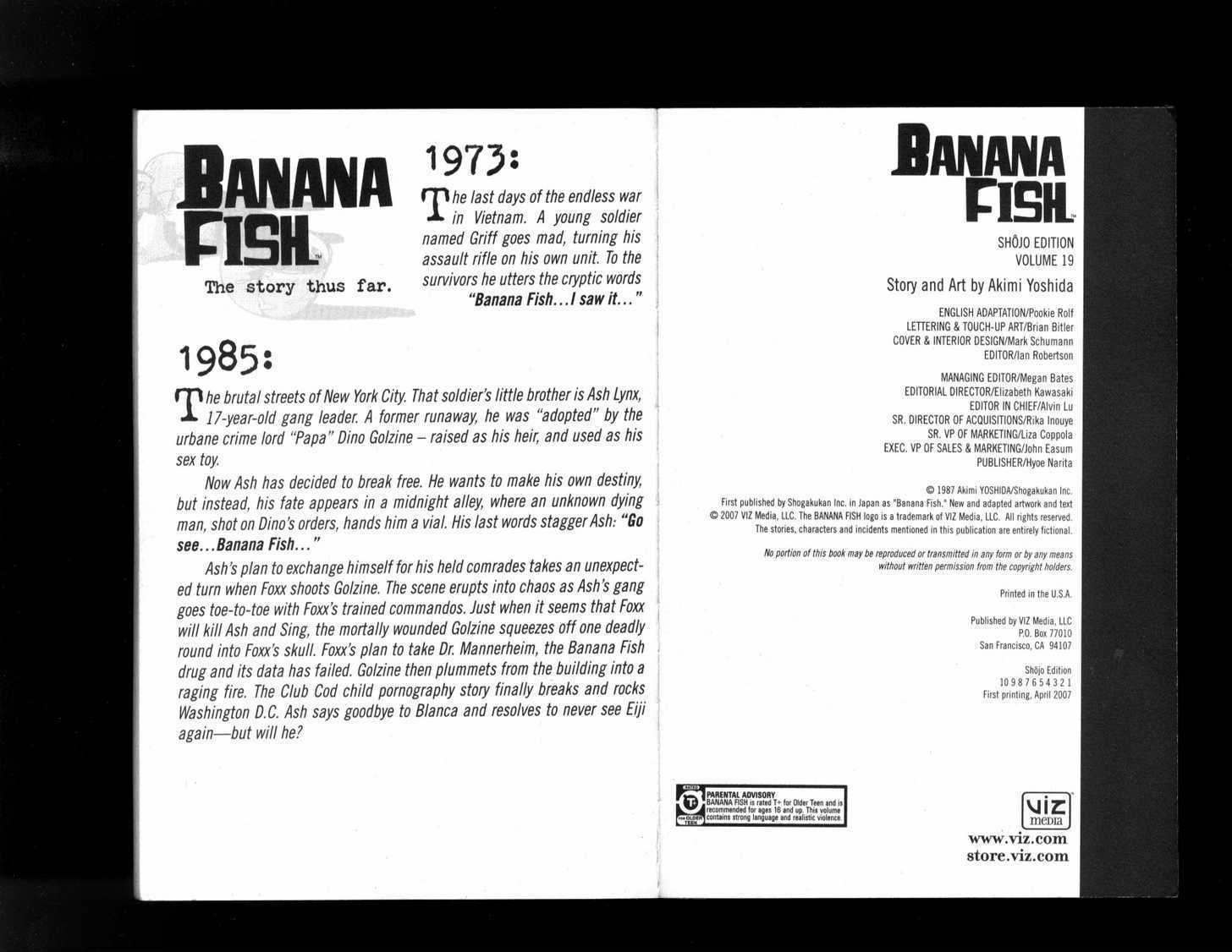 Banana Fish Chapter 19.1 page 3 - Vol.19 Chapter 1