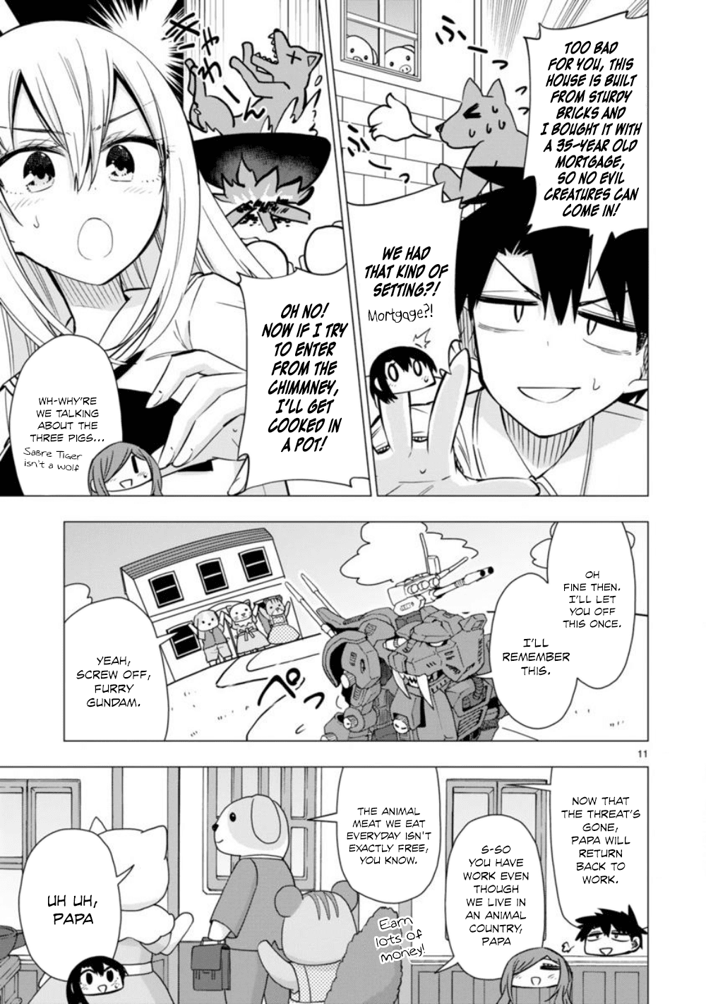 Bandai Kaname wa Asobitai Chapter 12 page 11 - Chapter 12: The Great Animal World War of Survival