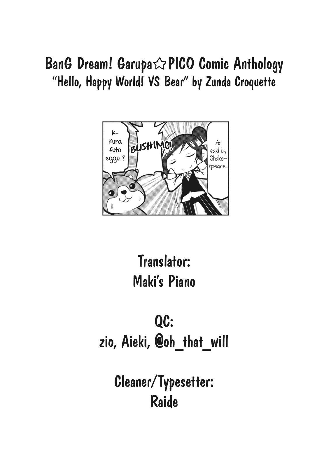 BanG Dream! Girls Band Party!☆PICO Comic Anthology Chapter 16 page 9 - Chapter 16: Hello, Happy World! VS Bear