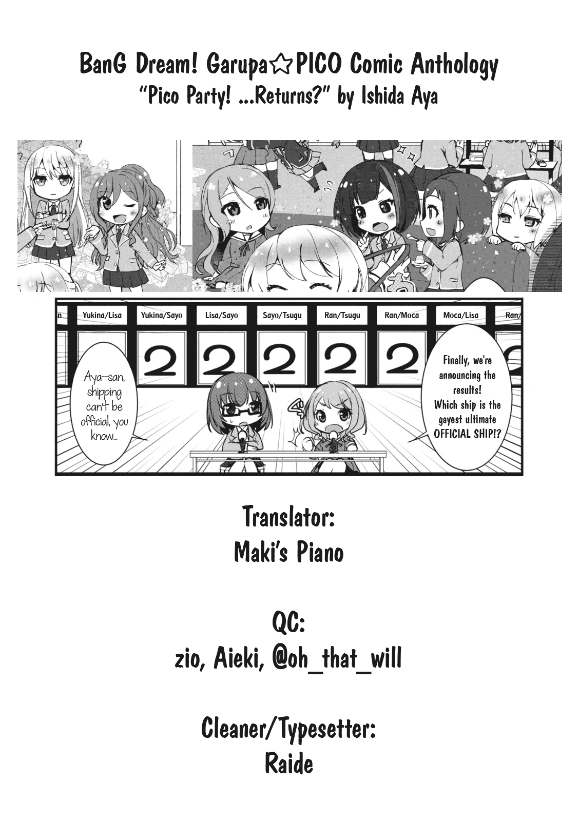 BanG Dream! Girls Band Party!☆PICO Comic Anthology Chapter 18 page 8 - Chapter 18: PICO Party! ...Returns?