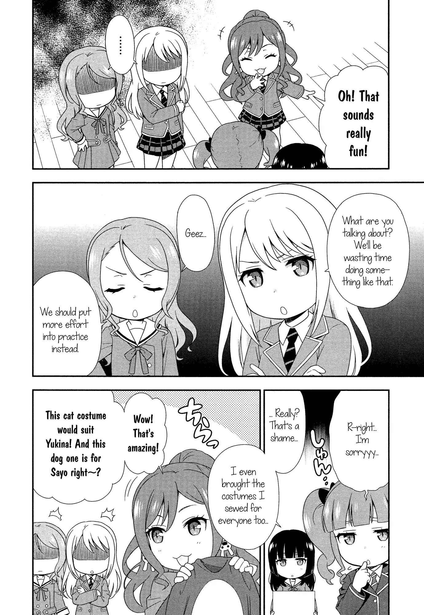 BanG Dream! Girls Band Party!☆PICO Comic Anthology Chapter 4 page 2 - Chapter 4: Let's Try Doing a Cosplay Live! (Mattaku Mosuke)
