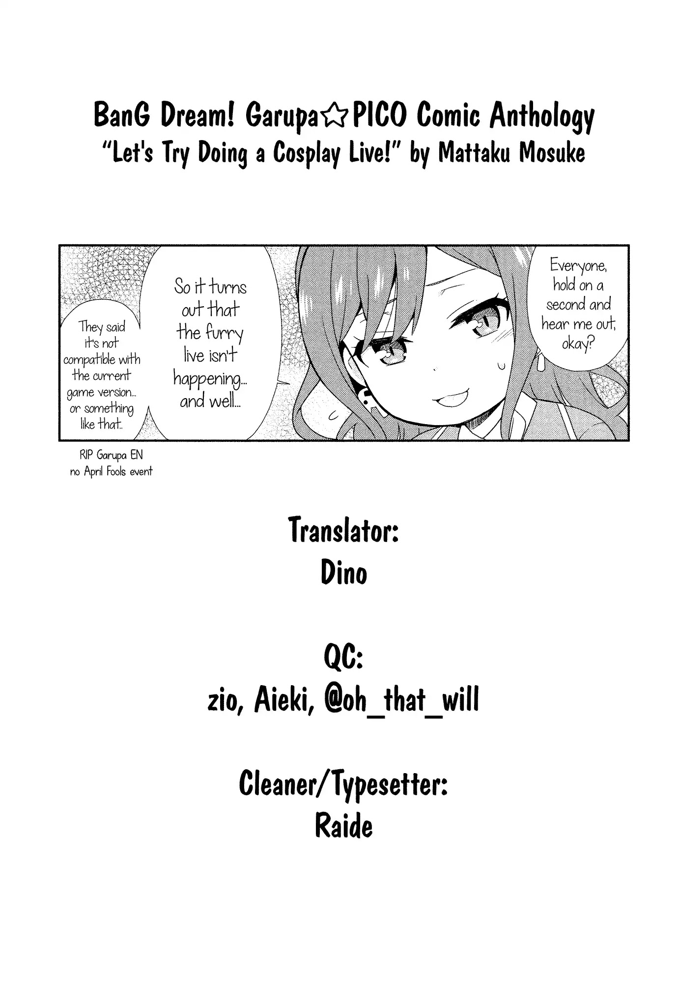 BanG Dream! Girls Band Party!☆PICO Comic Anthology Chapter 4 page 9 - Chapter 4: Let's Try Doing a Cosplay Live! (Mattaku Mosuke)