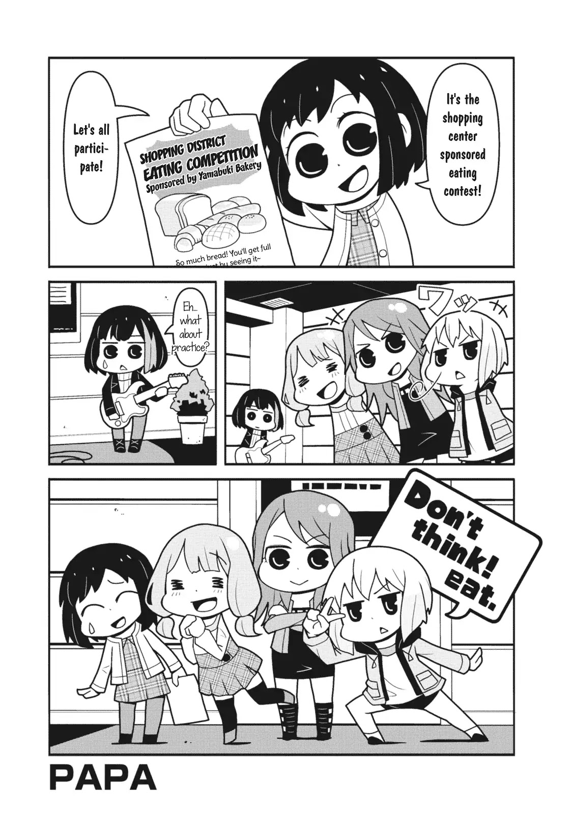 BanG Dream! Girls Band Party!☆PICO Comic Anthology Chapter 5 page 1 - Chapter 5: Don't think! Eat. (PA PA)