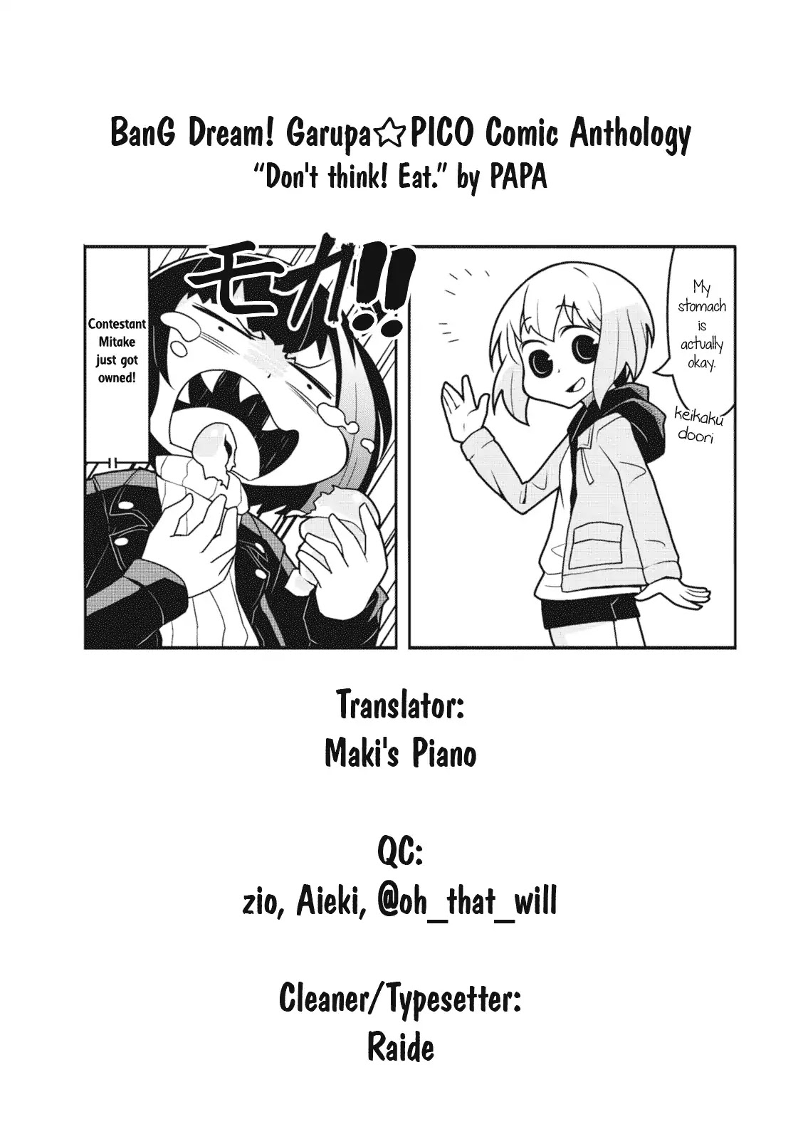 BanG Dream! Girls Band Party!☆PICO Comic Anthology Chapter 5 page 9 - Chapter 5: Don't think! Eat. (PA PA)