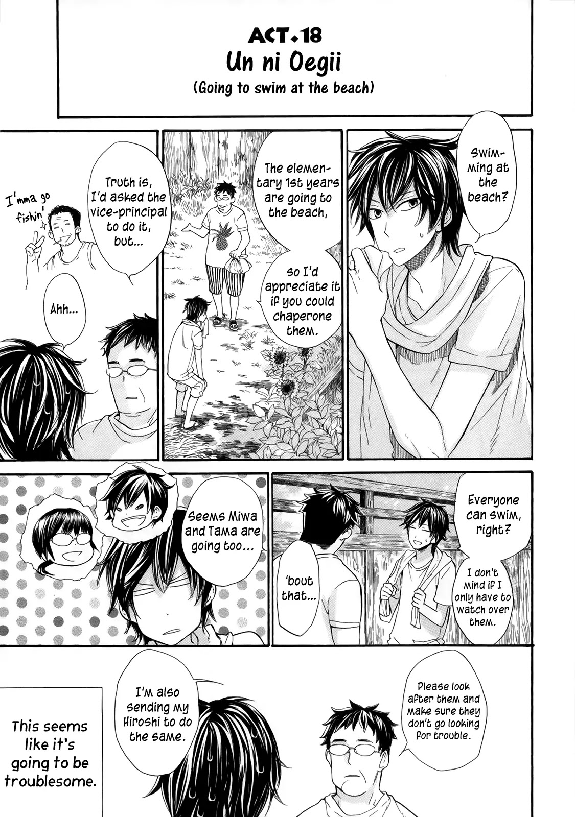 Barakamon Chapter 18 page 3 - Chapter 18: Un ni Oegii/Going to Swim at the Beach