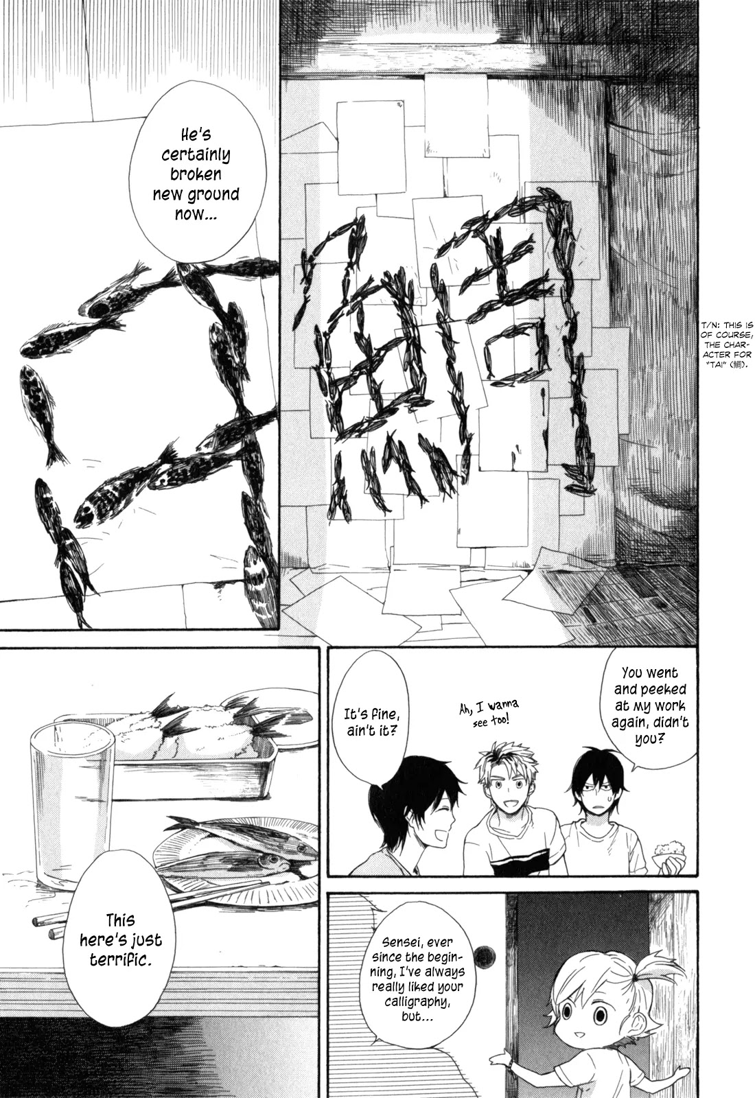 Barakamon Chapter 23 page 36 - Chapter 23: Hisan-iwo/High-grade Fish