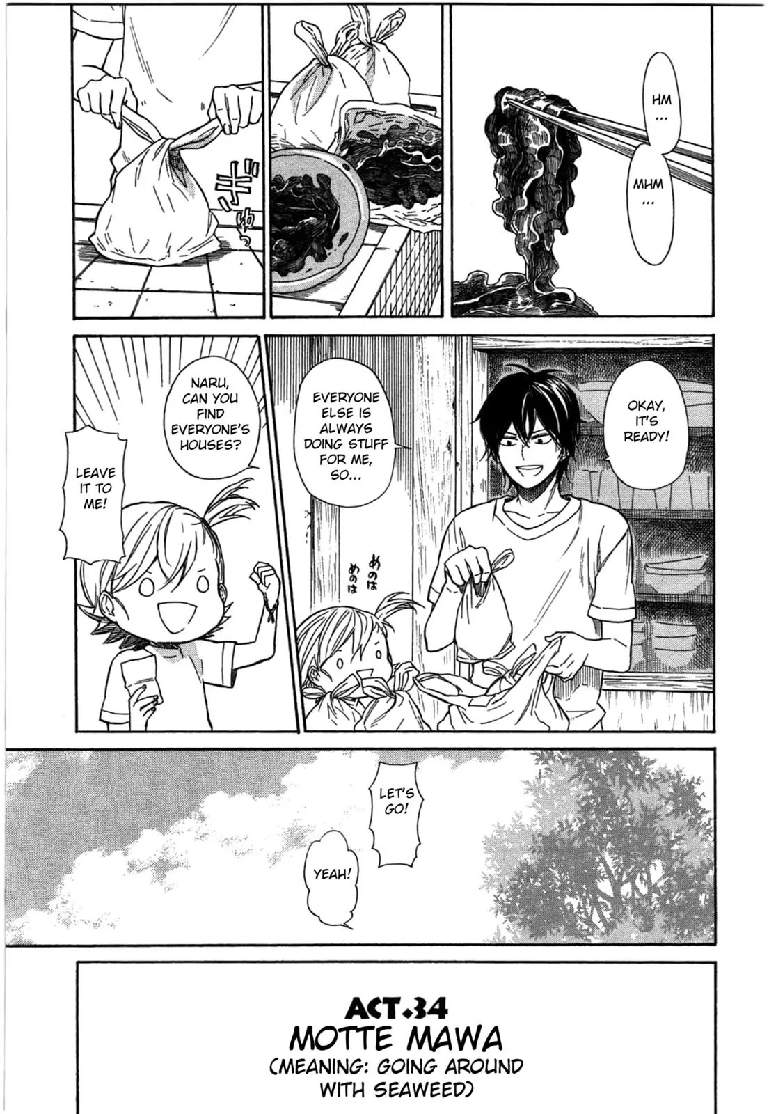 Barakamon Chapter 34 page 1 - Chapter 34: Motte Mawa/Going Around with Seaweed