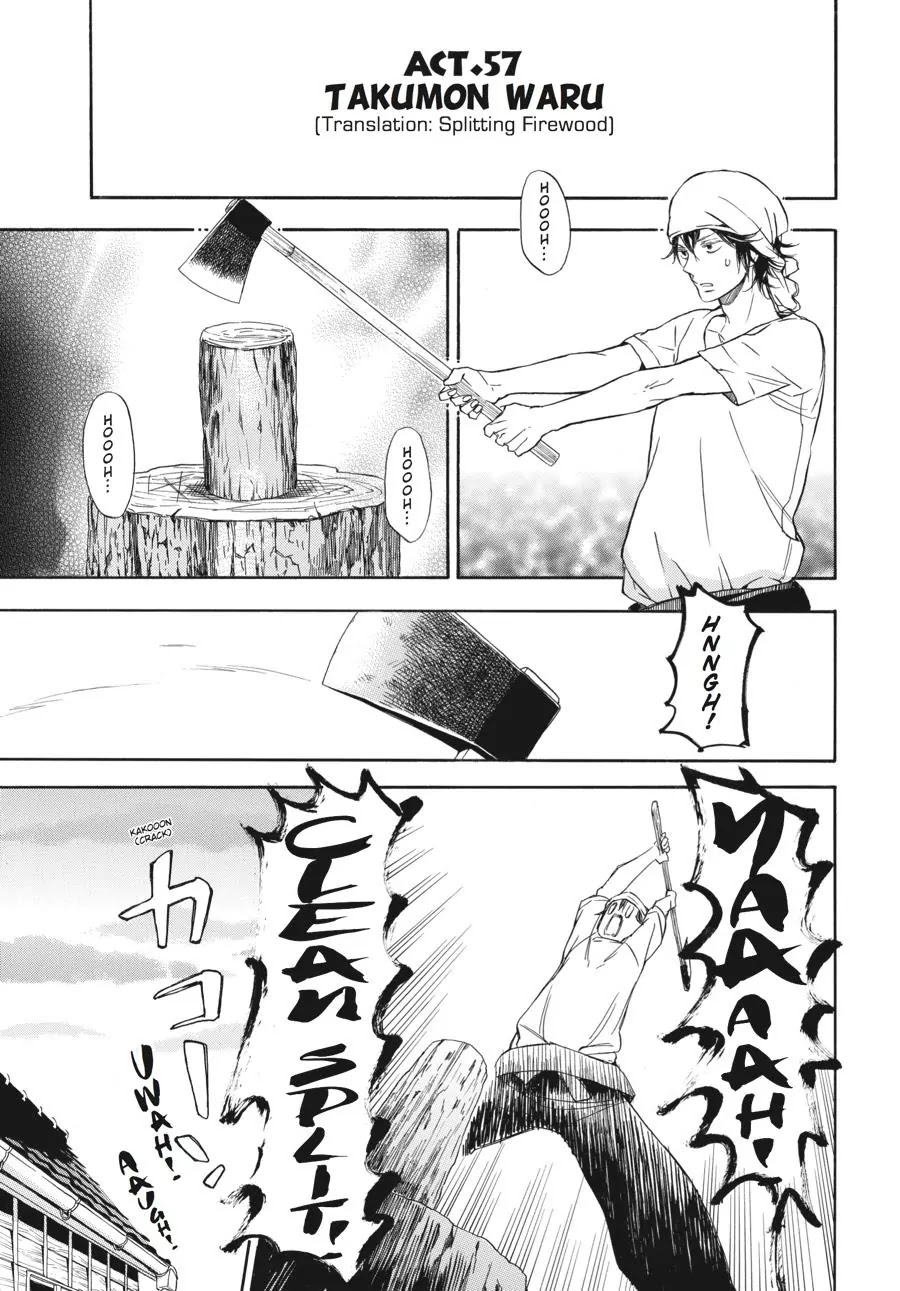 Barakamon Chapter 57 page 1 - Chapter 57: Takumon Waru/Chopping Wood