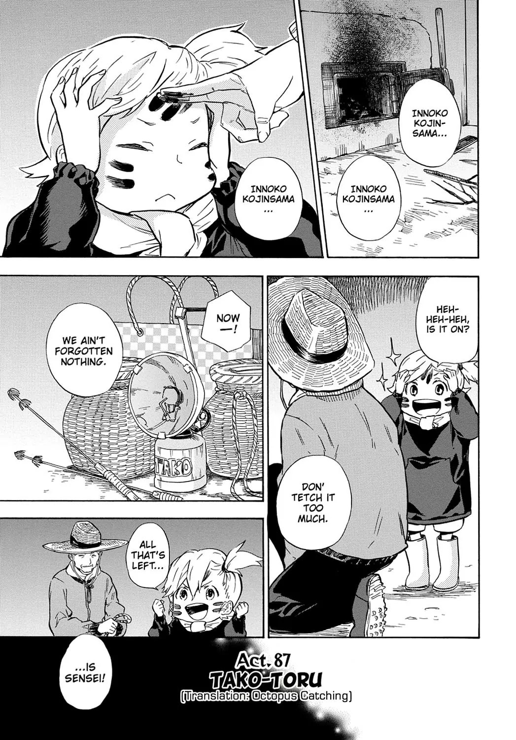 Barakamon Chapter 87 page 1 - Chapter 87: Tako-Toru/Octopus Catching
