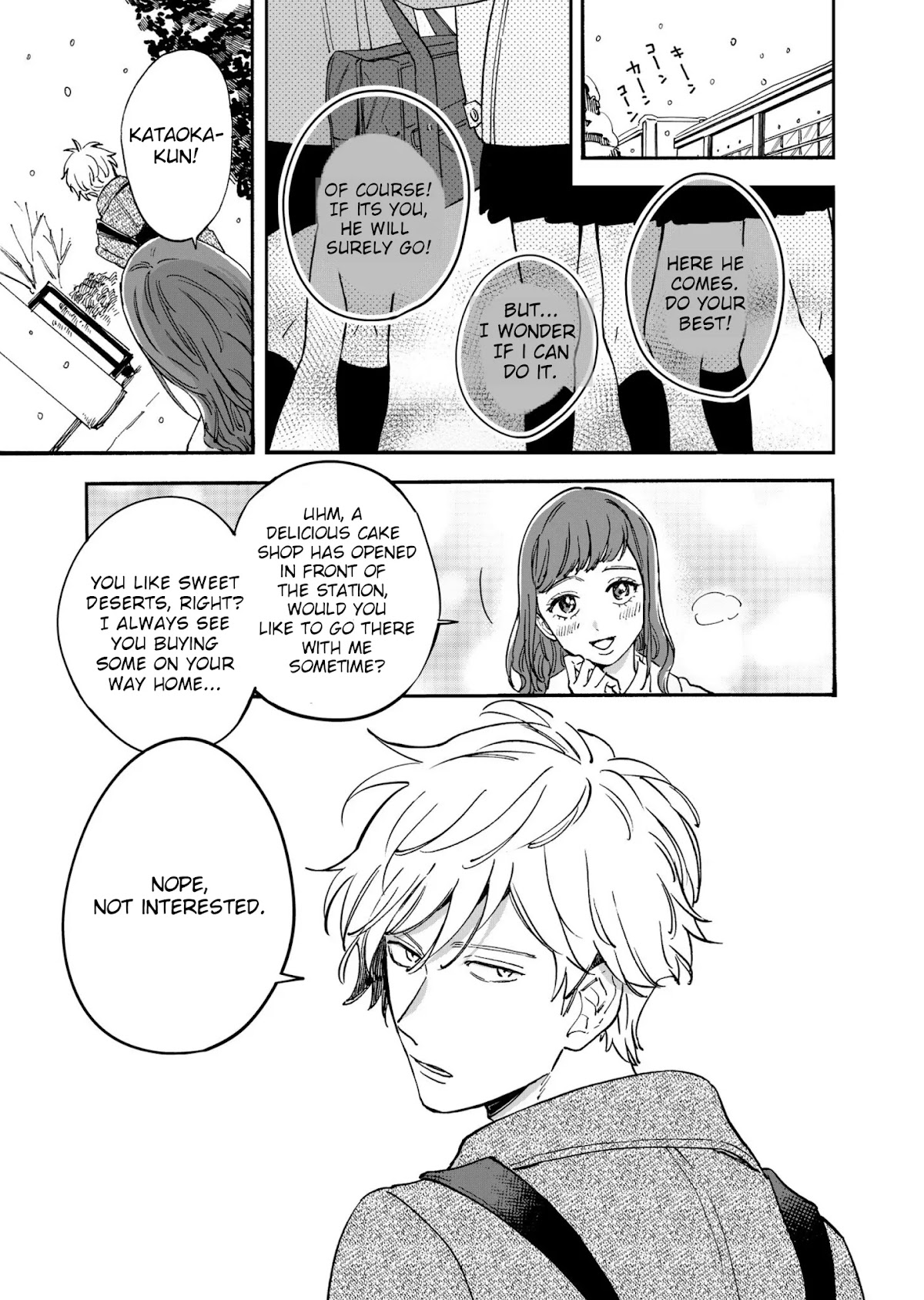 Batsu Ichi Arasa Joshi to Danshi Kokosei Chapter 1 page 3 - Chapter 1: Cake
