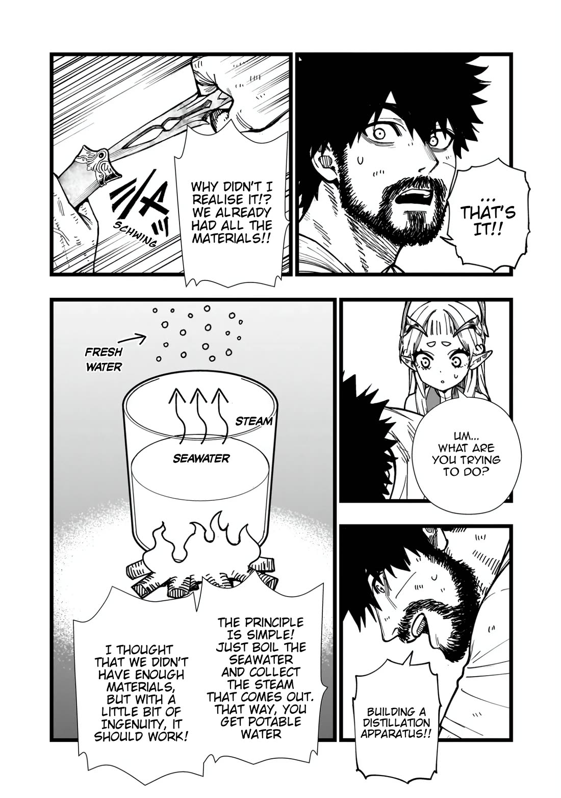 Battle Princess Survival Saga Chapter 10 page 4 - Chapter 10: Body temperature isn't the only thing shared with skin-to-skin