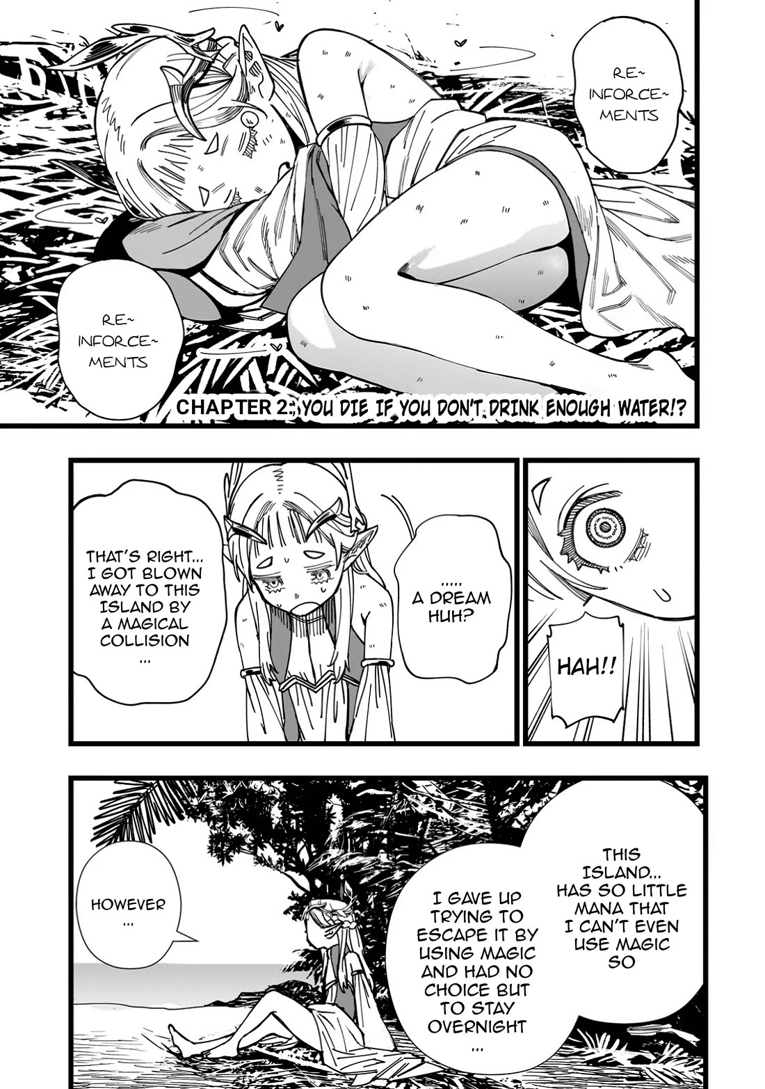 Battle Princess Survival Saga Chapter 2 page 3 - Chapter 2: You die if you don't drink enough water!?