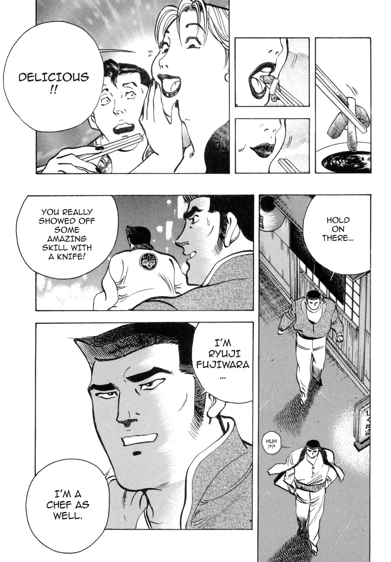 Battles of the Wandering Chef Chapter 4.5-5 page 29 - Vol.4 Musashi's After Story ~ Shimonoseki Blowfish Cuisine Edition: Chapter 1: The Man Behind the Blade of Torment