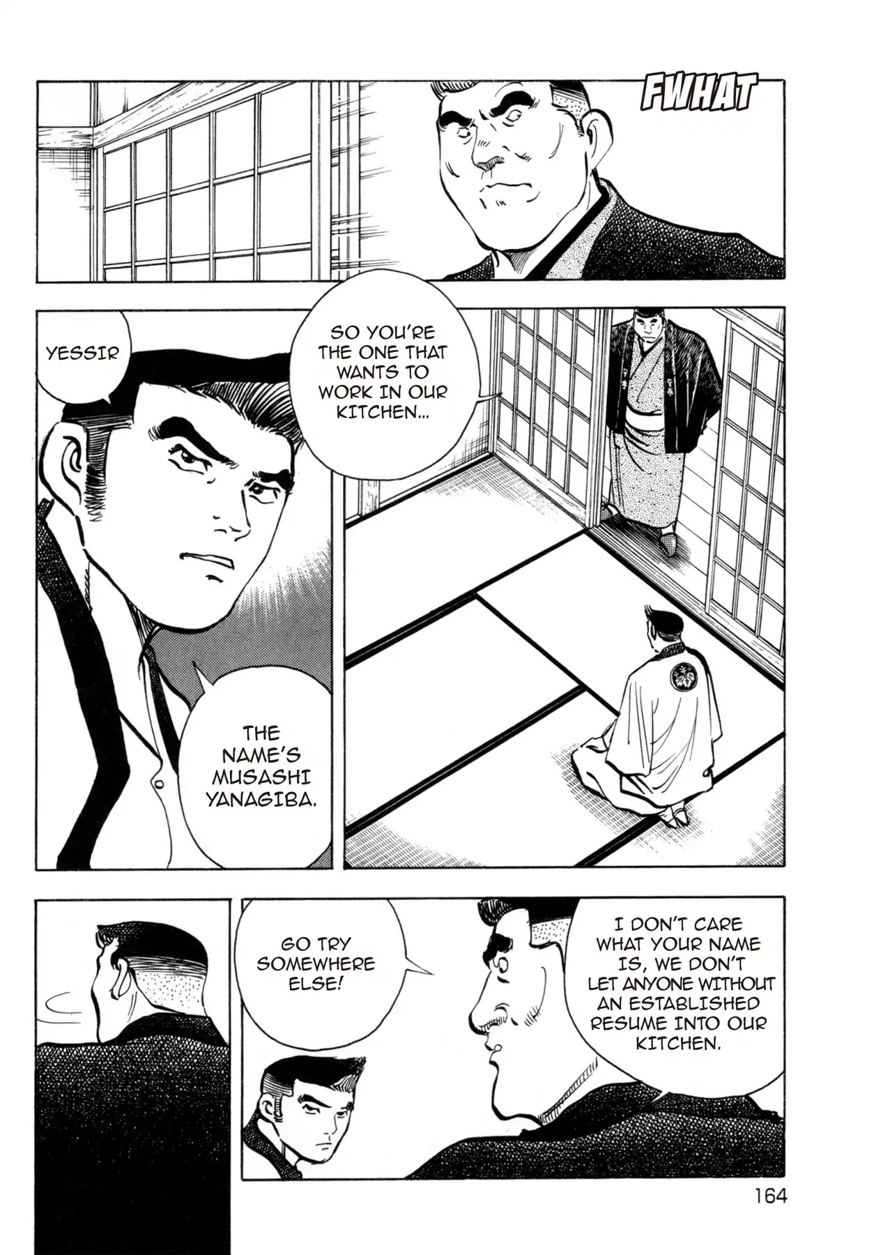 Battles of the Wandering Chef Chapter 4.5-6 page 12 - Vol.4 Musashi's After Story ~ Shimonoseki Blowfish Cuisine Edition: Chapter 2: The Wandering Chef of Taira-tei