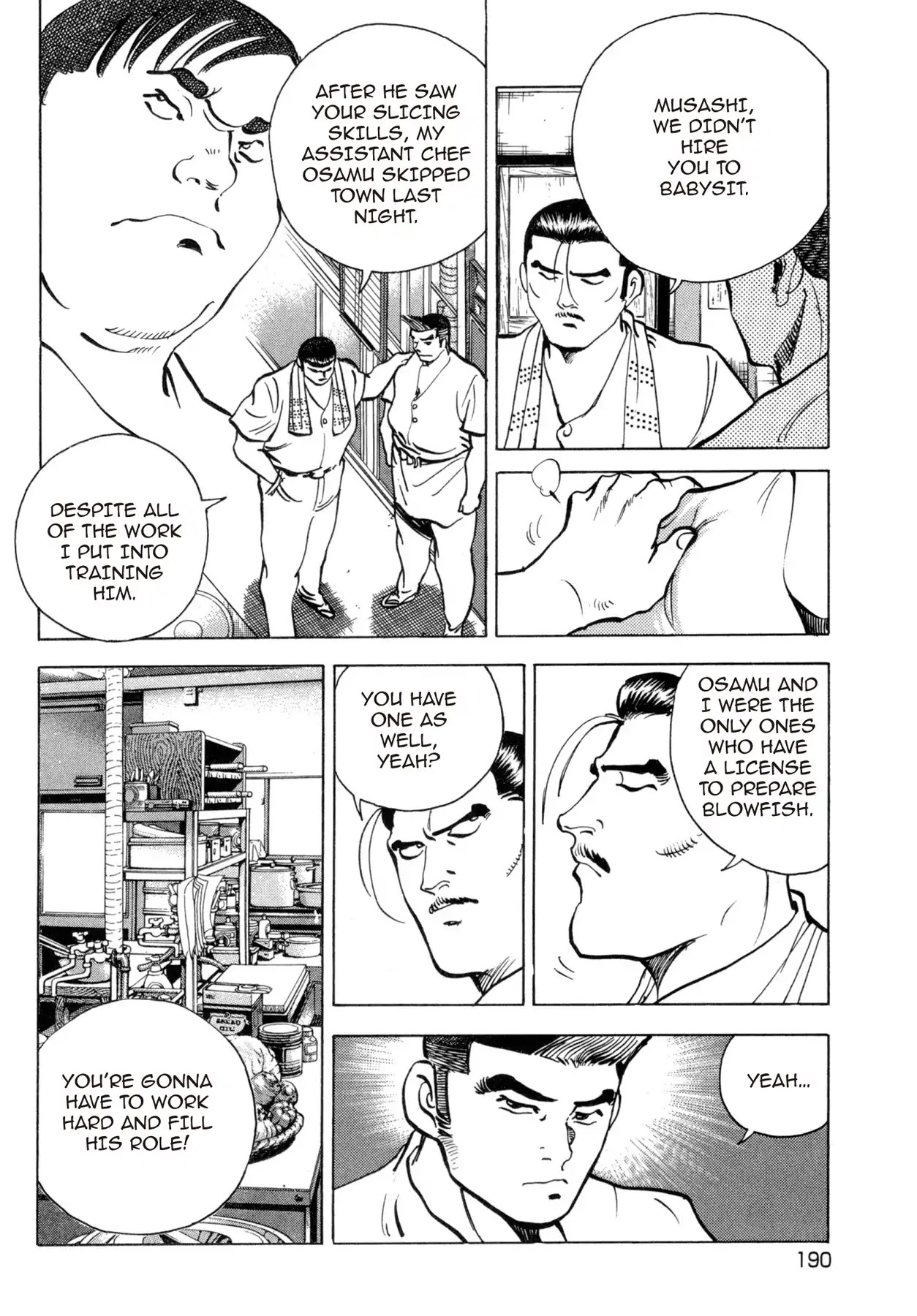 Battles of the Wandering Chef Chapter 4.5-7 page 18 - Vol.4 Musashi's After Story ~ Shimonoseki Blowfish Cuisine Edition: Chapter 3: Rivals