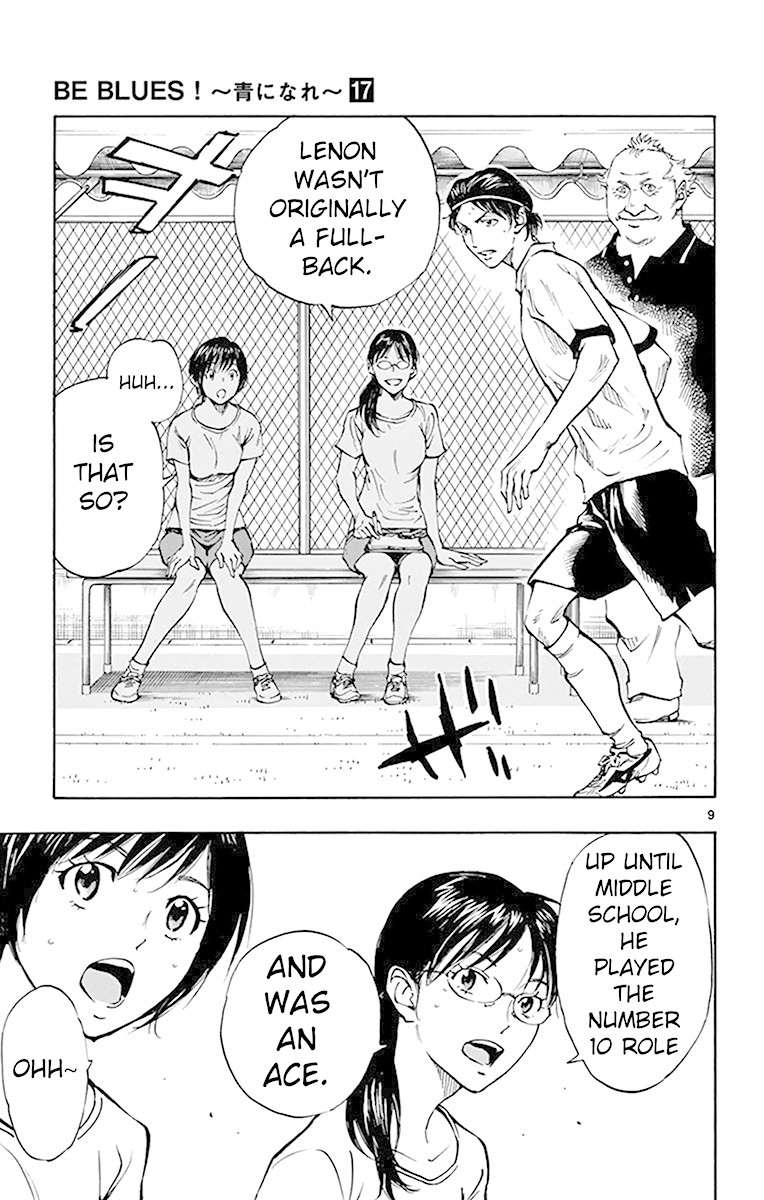 BE BLUES ~Ao ni nare~ Chapter 163 page 9 - Chapter 163: Lenon's Early Cross