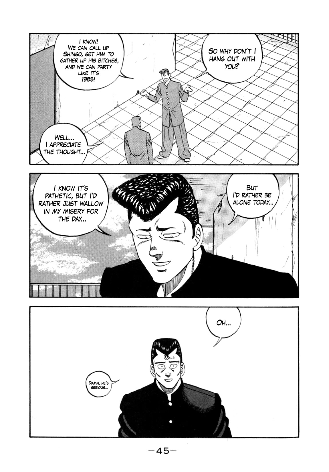 Be-Bop-Highschool Chapter 148 page 45 - Chapter 148: The Delinquent Youth's Indignant Lamentations