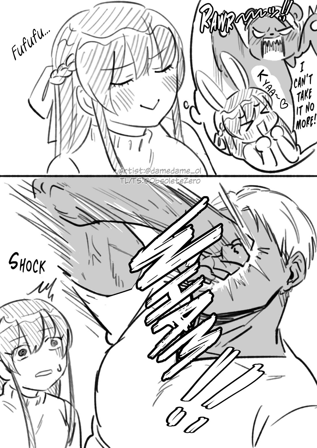 Bear and Bunny Cannot Be Friends Chapter 10.1 page 2 - Chapter 10.1: Extra Sketches: "Self-Rebuke"