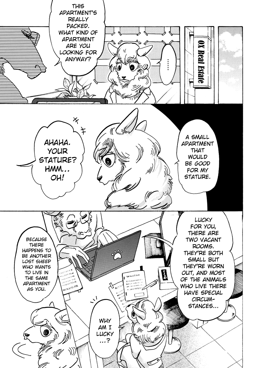 Beastars Chapter 100 page 19 - Chapter 100: What Happens when you Bust a Tire in a Very Full Train?