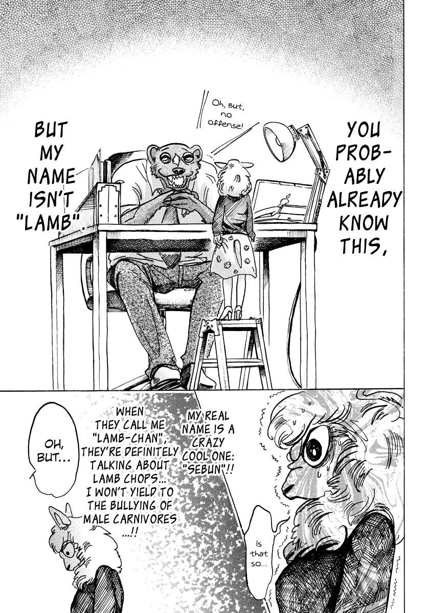 Beastars Chapter 100 page 8 - Chapter 100: What Happens when you Bust a Tire in a Very Full Train?