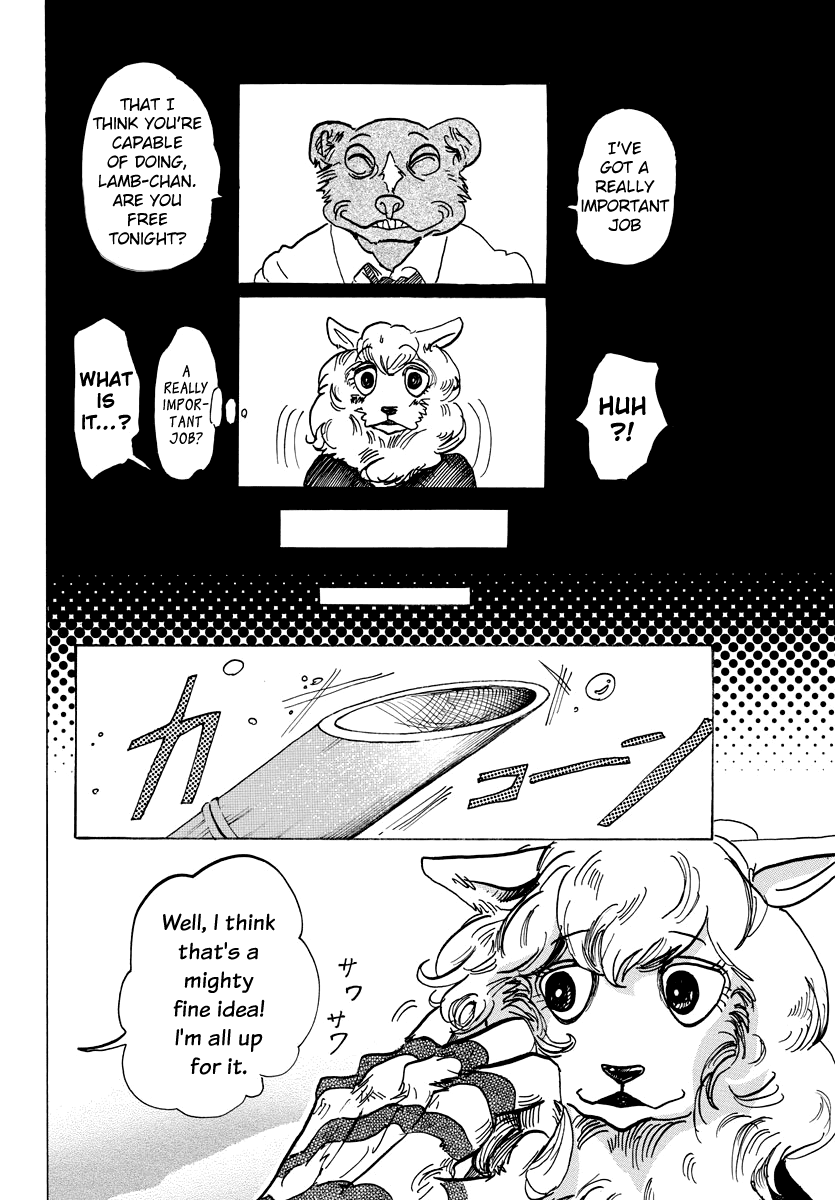 Beastars Chapter 100 page 9 - Chapter 100: What Happens when you Bust a Tire in a Very Full Train?