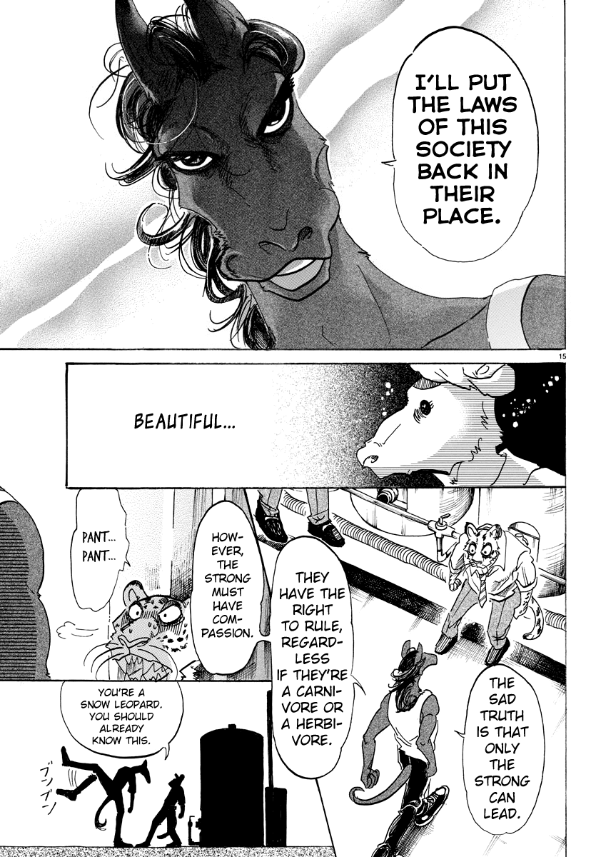 Beastars Chapter 102 page 15 - Chapter 102: Was It Fire That Made His Body Black?