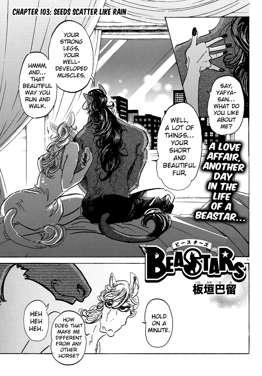 Beastars Chapter 103 page 1 - Chapter 103: Seeds Scatter Like Rain