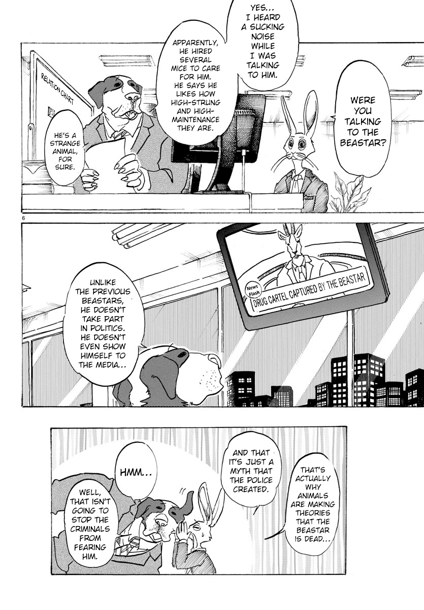 Beastars Chapter 111 page 6 - Chapter 111: His Marble-Like Eyes Are Blurred Like Frosted Glass