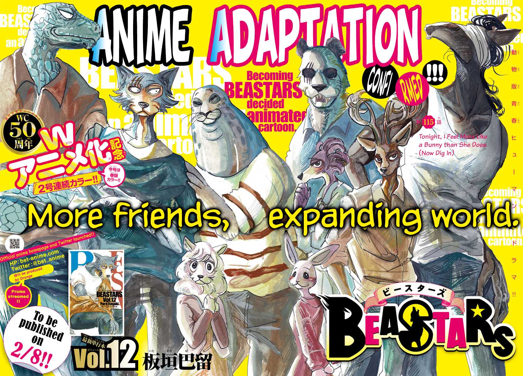 Beastars Chapter 115 page 1 - Chapter 115: Tonight, I Feel More Like a Bunny Than She Does (Now Dig In)