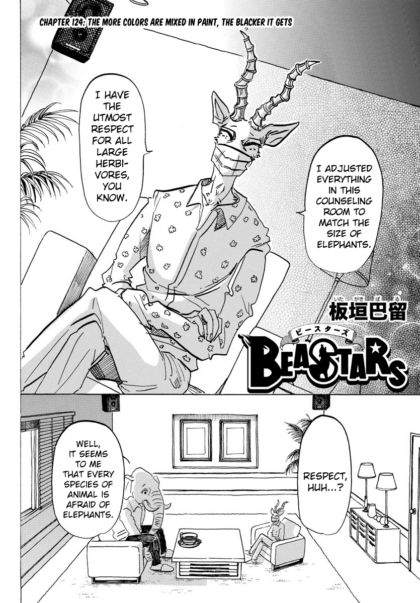 Beastars Chapter 124 page 2 - Chapter 124: The More Colors are Mixed in Paint, the Blacker It Gets