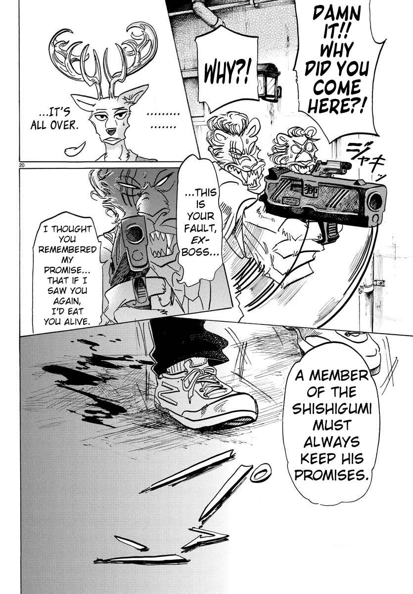 Beastars Chapter 130 page 19 - Chapter 130: His Lead-Colored Prosthetic Leg is Sometimes Rainbow-Colored Under the Sun