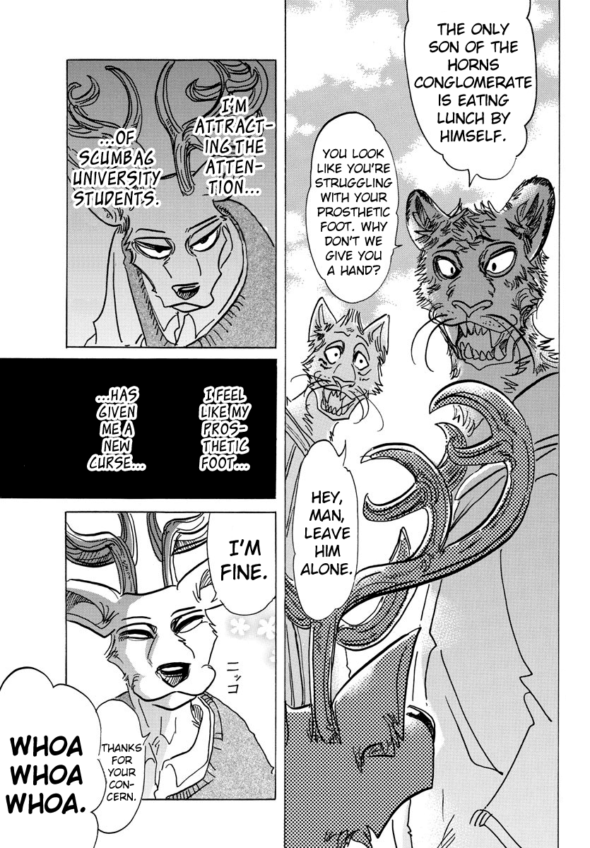 Beastars Chapter 130 page 9 - Chapter 130: His Lead-Colored Prosthetic Leg is Sometimes Rainbow-Colored Under the Sun
