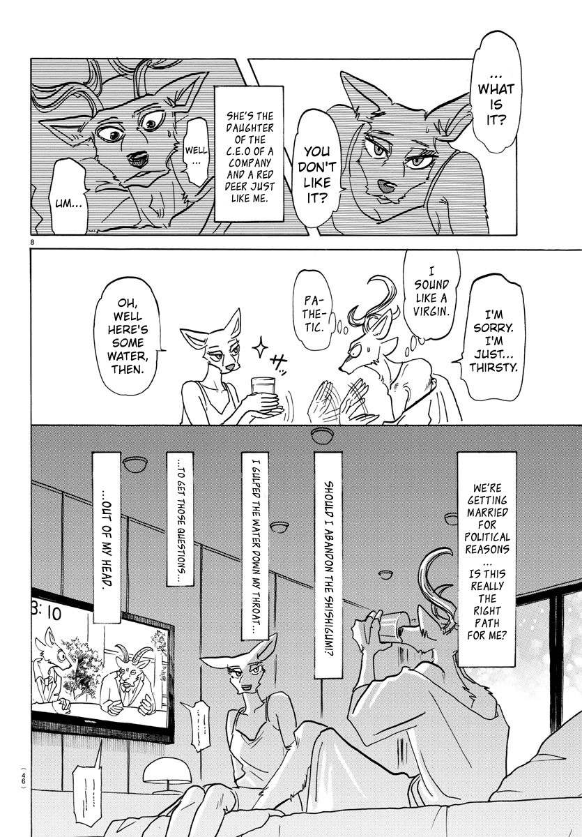 Beastars Chapter 143 page 8 - Chapter 143: Her Breasts So Translucent the Light of the TV Passes Through Them