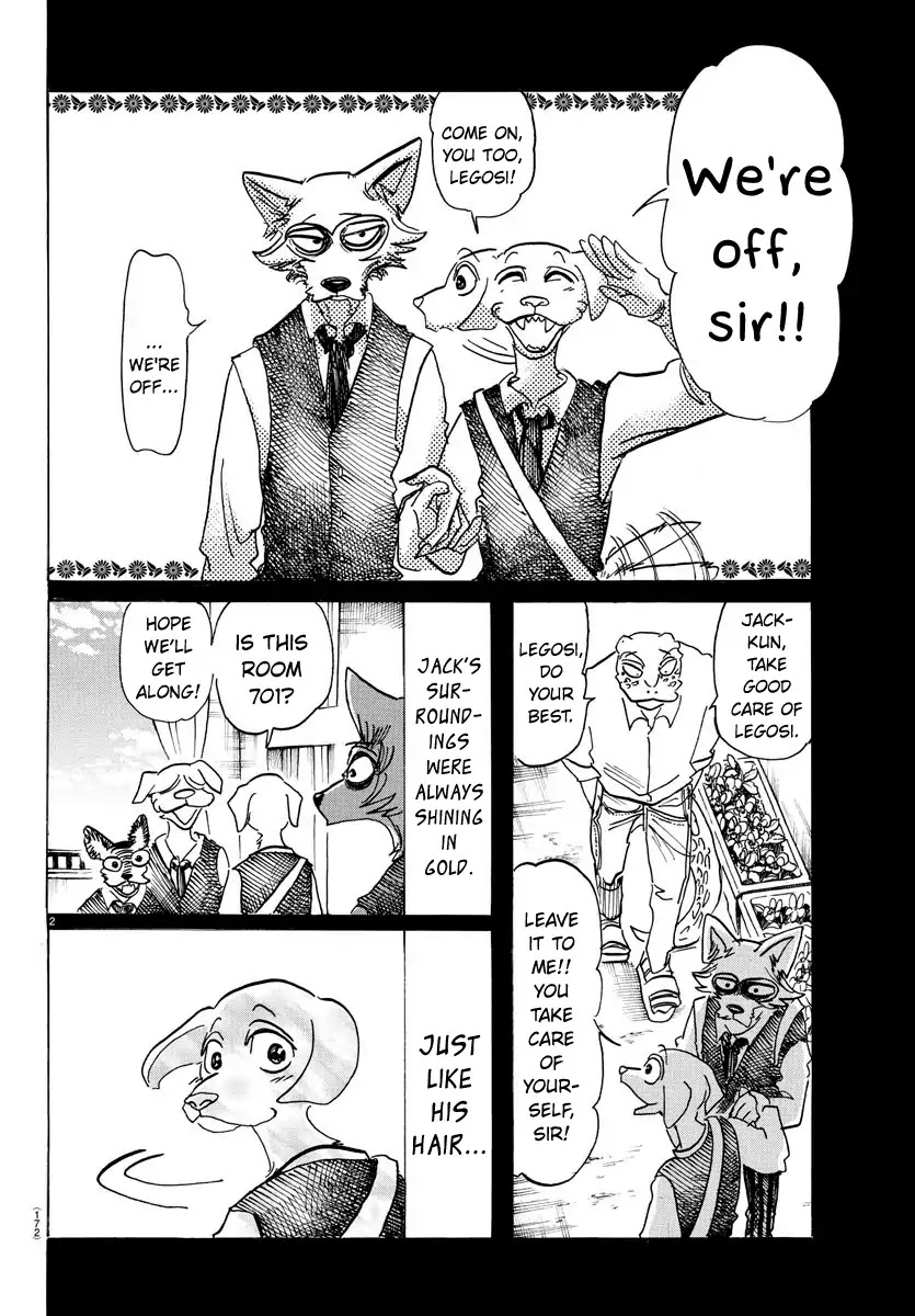 Beastars Chapter 152 page 2 - Chapter 152: A Question of Self-Harming School Regulations: Claw Marks on the Wall