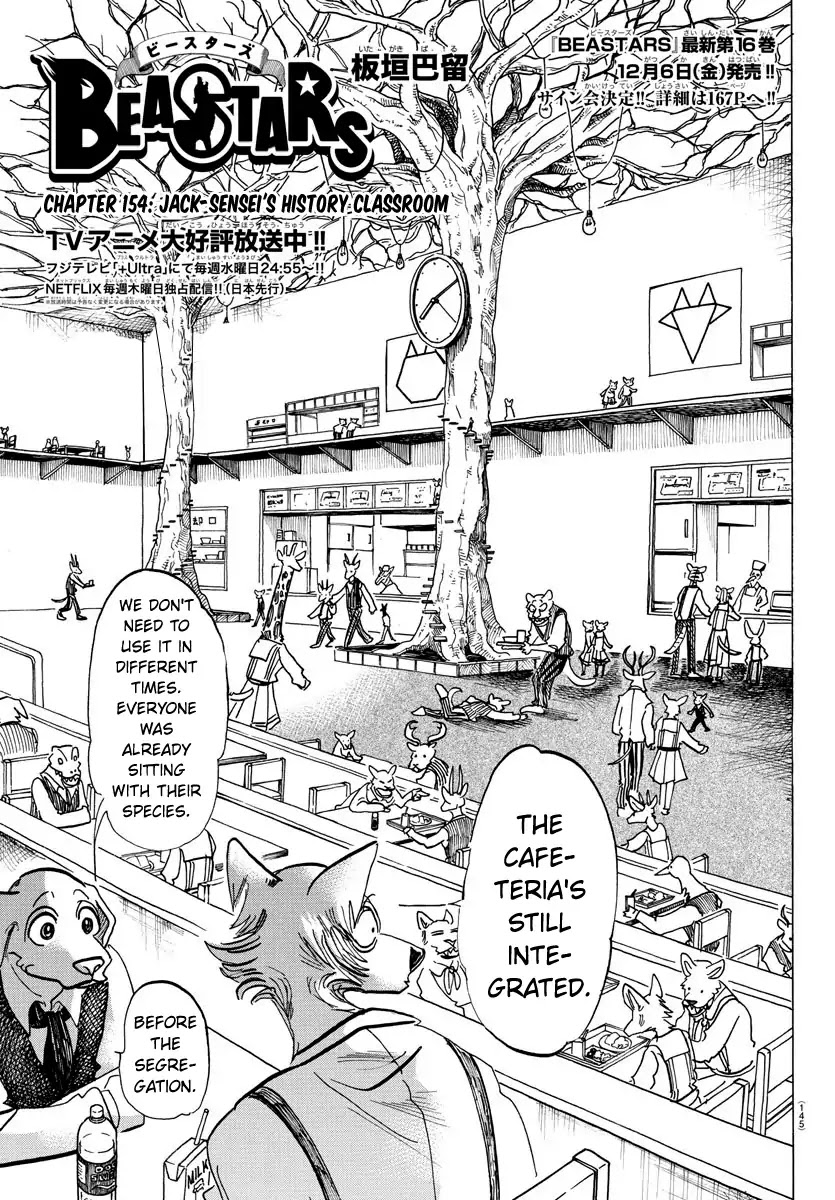 Beastars Chapter 154 page 1 - Chapter 154: Jack-sensei's History Classroom