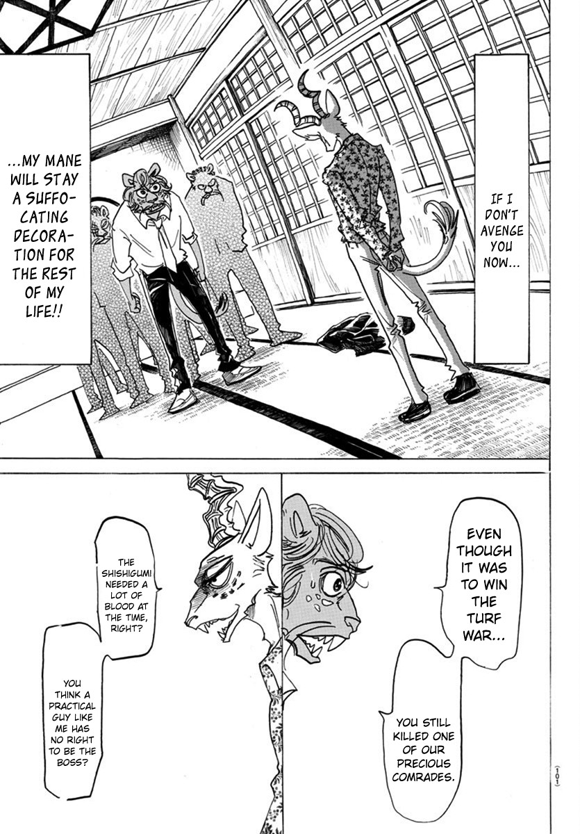 Beastars Chapter 163 page 13 - Chapter 163: Don't Look Down, Your Hair Will Get Into Your Eyes