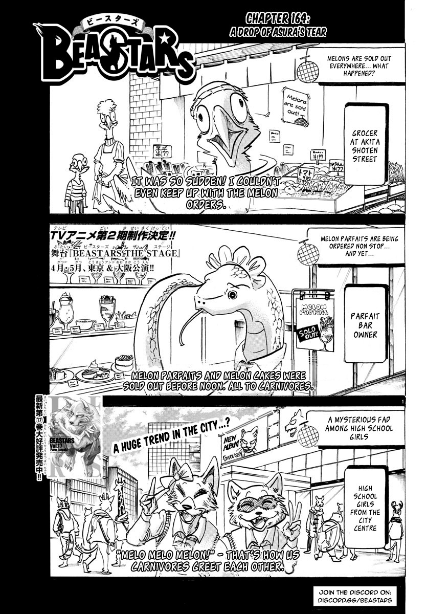 Beastars Chapter 164 page 1 - Chapter 164: A Drop Of Asura's Tear