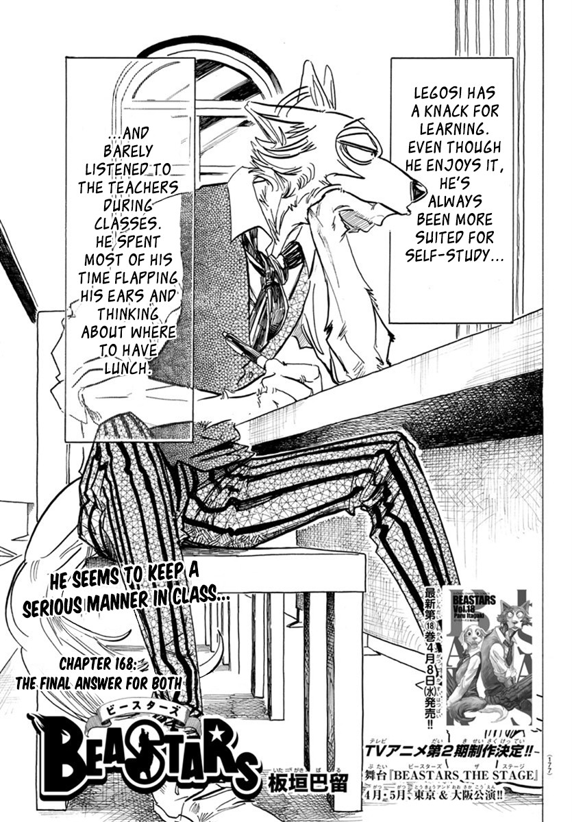 Beastars Chapter 168 page 1 - Chapter 168: The Final Answer For Both