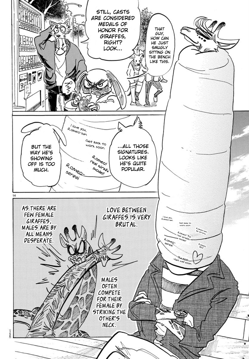 Beastars Chapter 169 page 13 - Chapter 169: Who else called that a “Giraffe Frankfurter”?