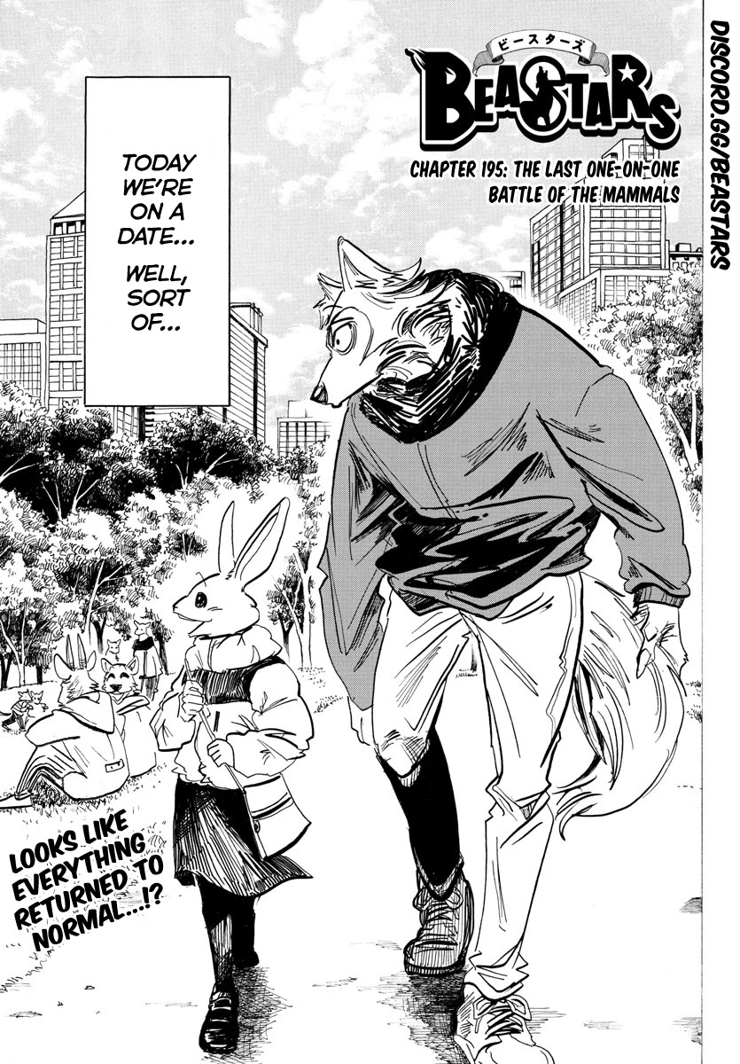 Beastars Chapter 195 page 1 - Chapter 195: The Last One-On-One Battle of The Mammals