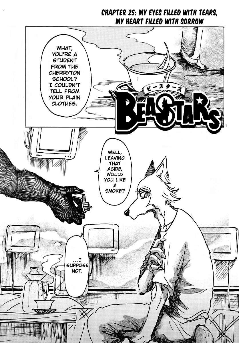 Beastars Chapter 25 page 1 - Chapter 25: My Eyes Filled with Tears, My Heart Filled with Sorrow