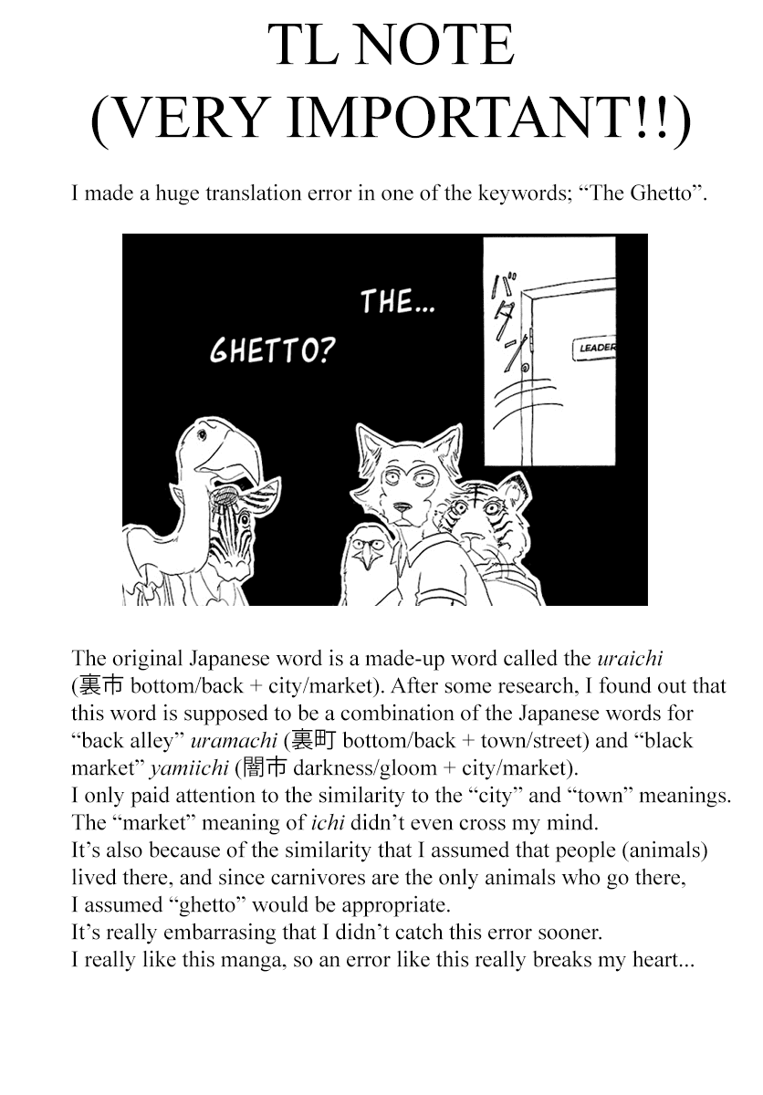 Beastars Chapter 31 page 1 - Chapter 31: Shocking Pink Ambition