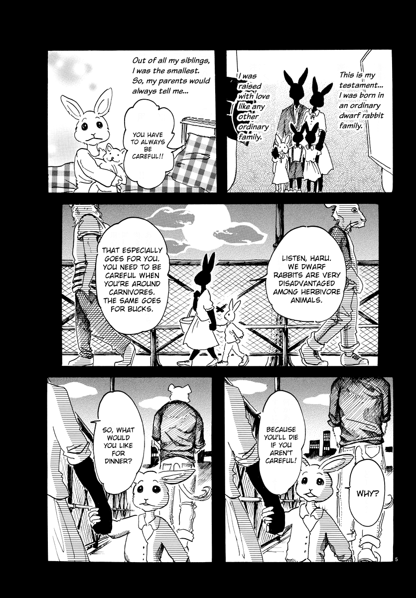 Beastars Chapter 38 page 5 - Chapter 38: White Fur on a Piece of Lined Paper