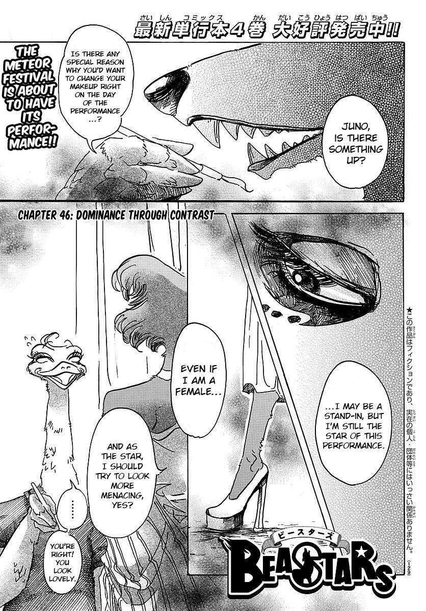 Beastars Chapter 46 page 1 - Chapter 46: Dominance Through Contrast