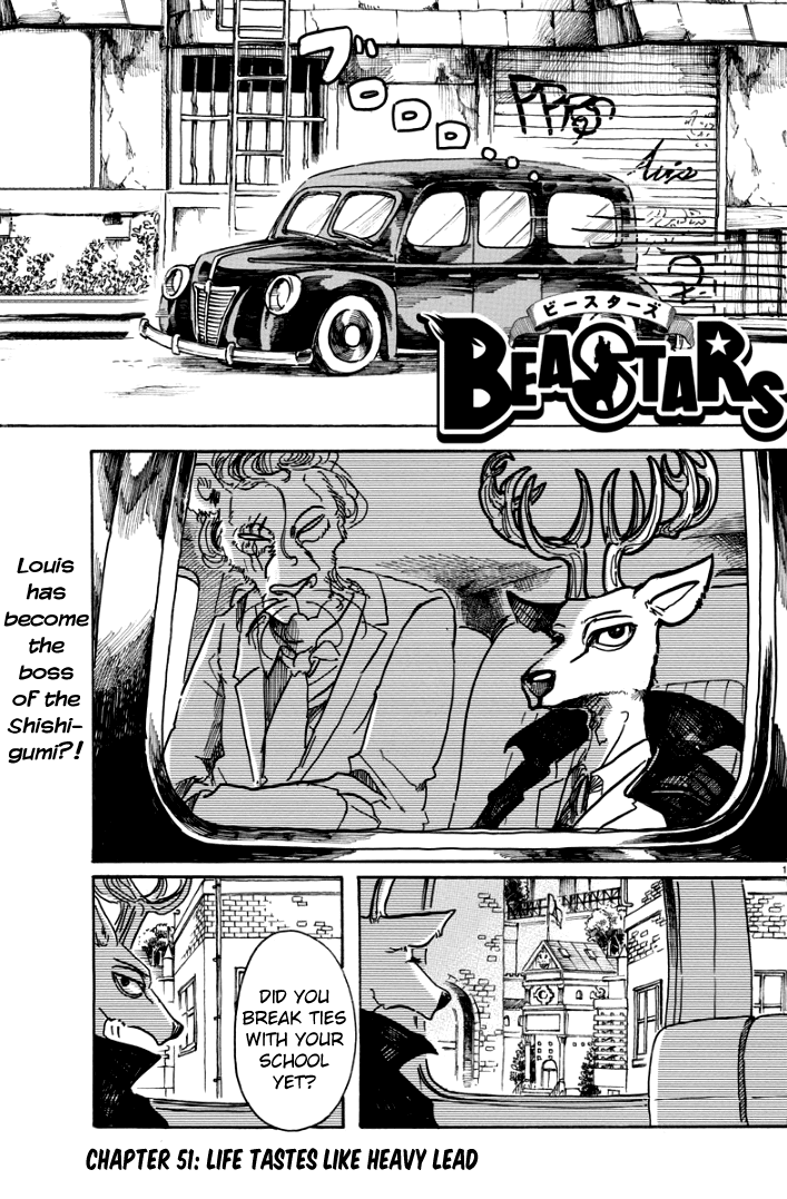 Beastars Chapter 51 page 1 - Chapter 51: Life Tastes Like Heavy Lead